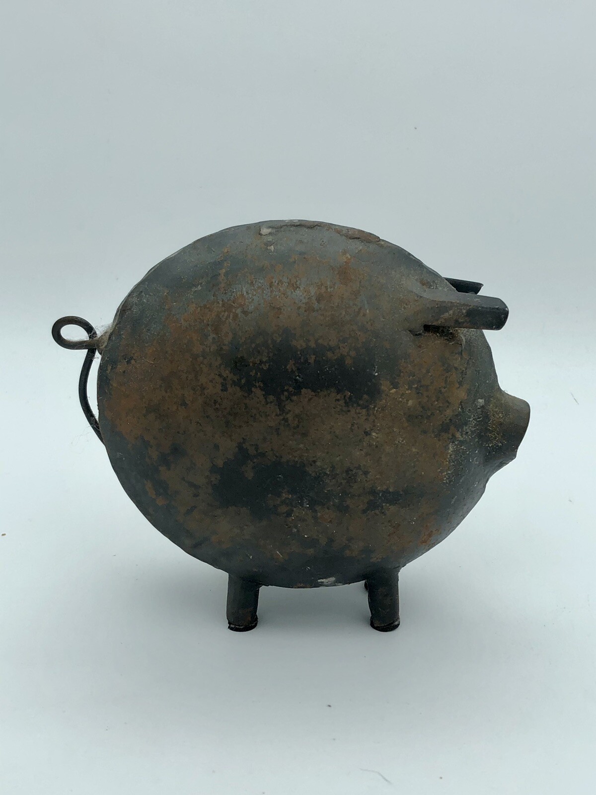 Vintage Forged Metal 6” Pig Sculpture Artisan Whimsical Folk Art Farmhouse