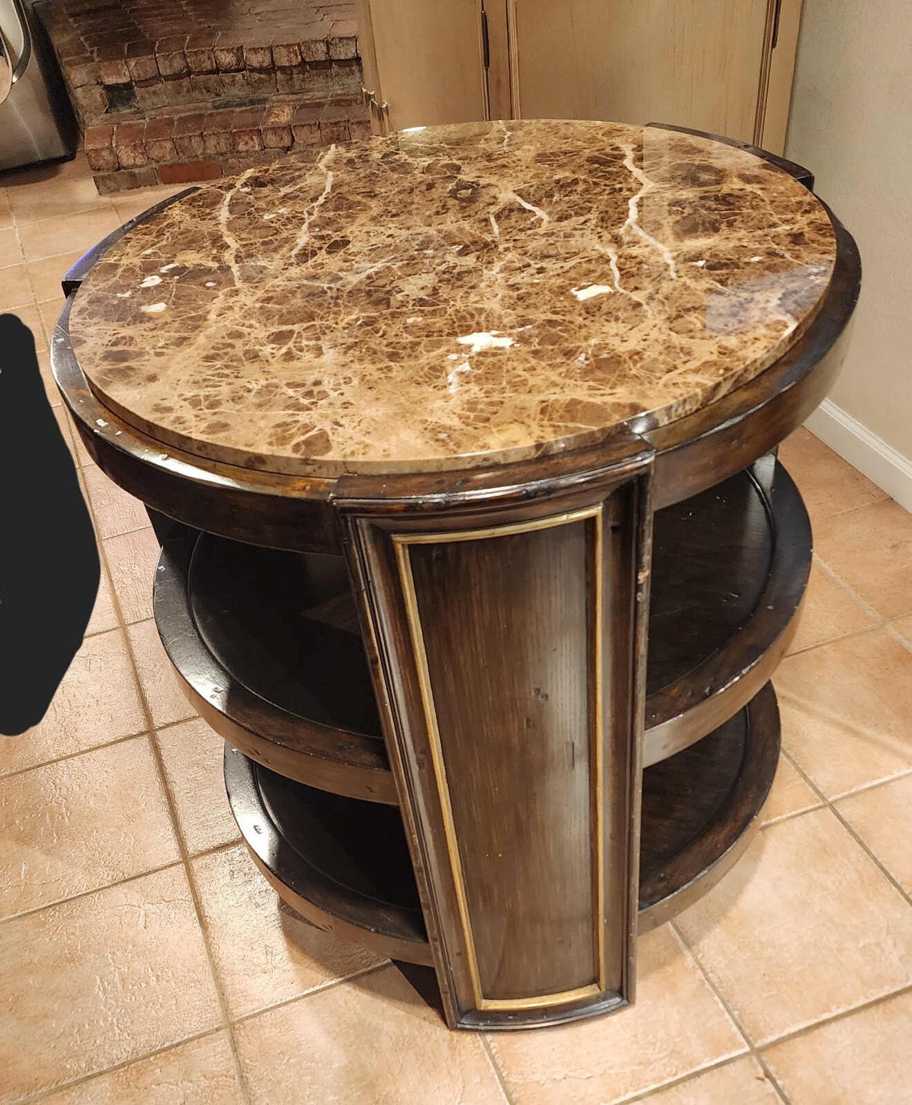 Luxury Island By Marge Carson Marble Top - Around The Olive Grove - Lamp Table 