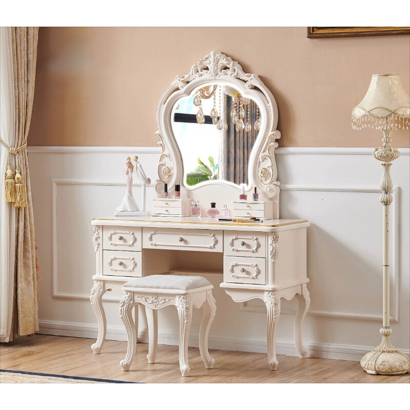 Dresser Bedroom Makeup Table Solid Wood Cream Wind Storage Light Luxury Dressing
