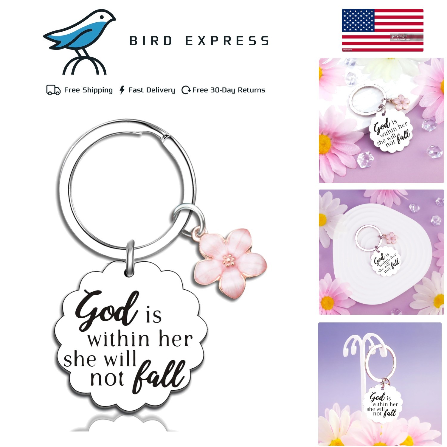 Christian Bible Verse Keychain for Women Inspirational Faith Gift Stainless S...