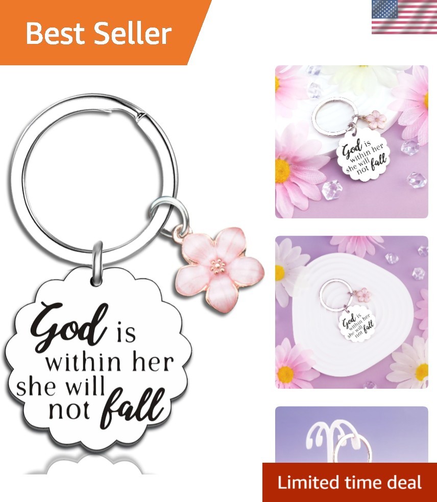 Christian Gifts for Women: Inspirational Bible Verse Keychain - Durable Steel