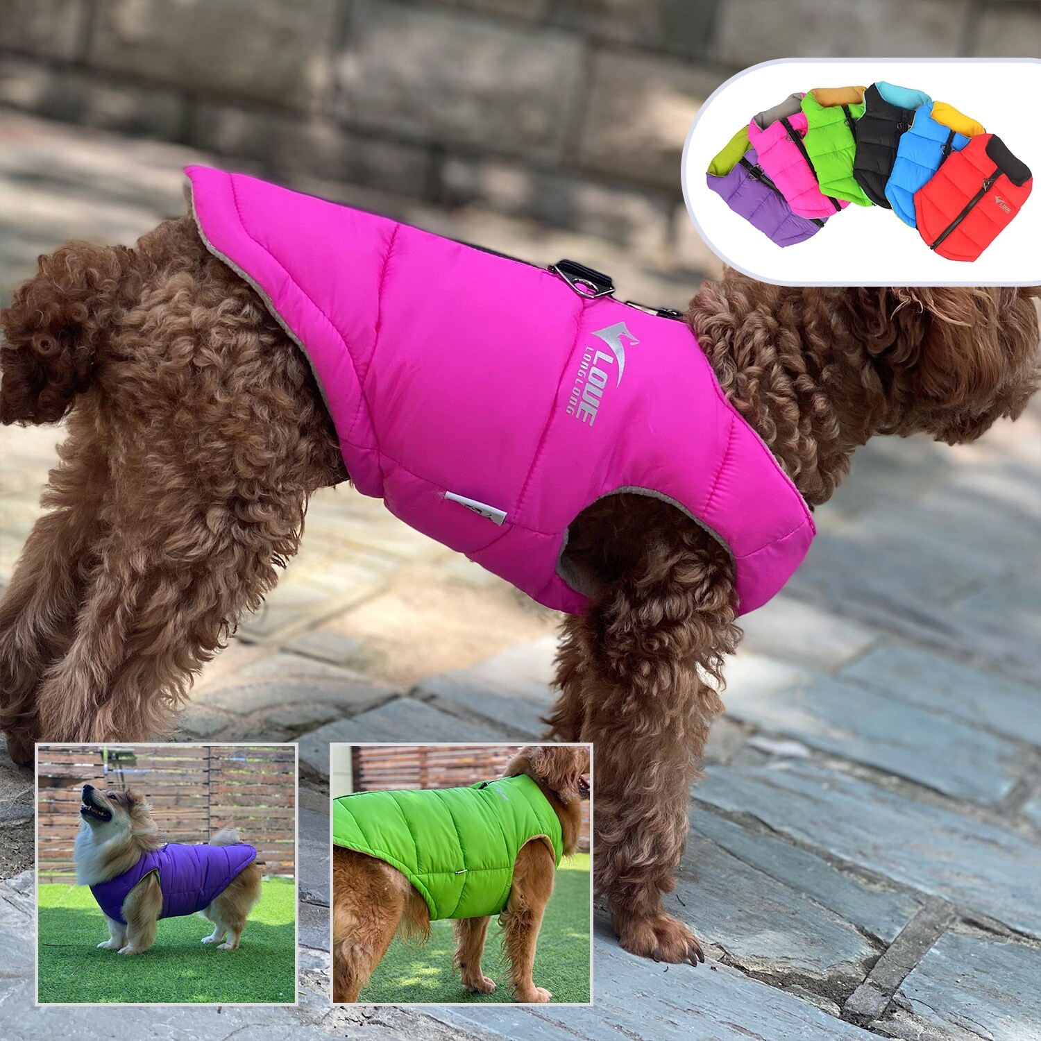 Dog Winter Jacket, Waterproof Windproof Dog Vest for Large Medium Small Dogs