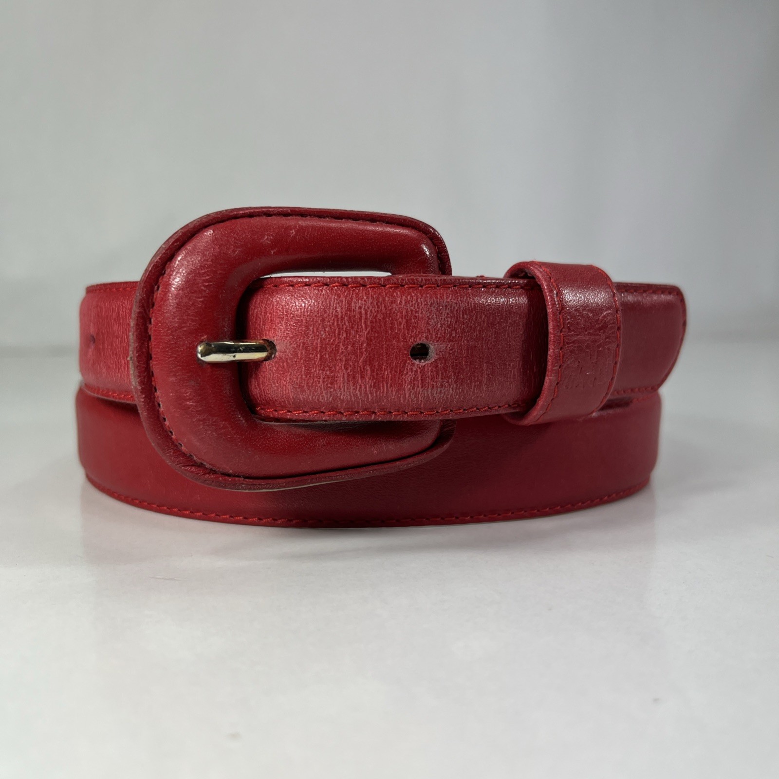 Anne Klein for Calderon Red Genuine Leather Belt - Women's Size 33