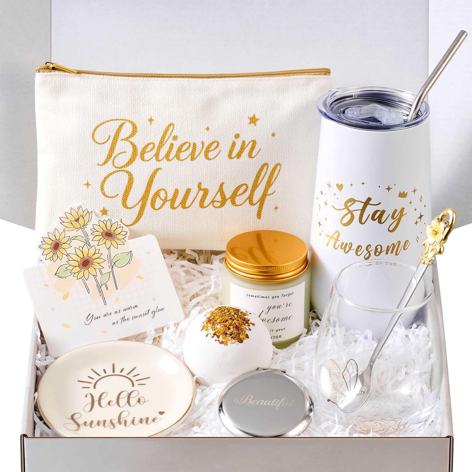 Birthday Christmas Inspirational Gifts for Women, Encouragement Large, Gold 