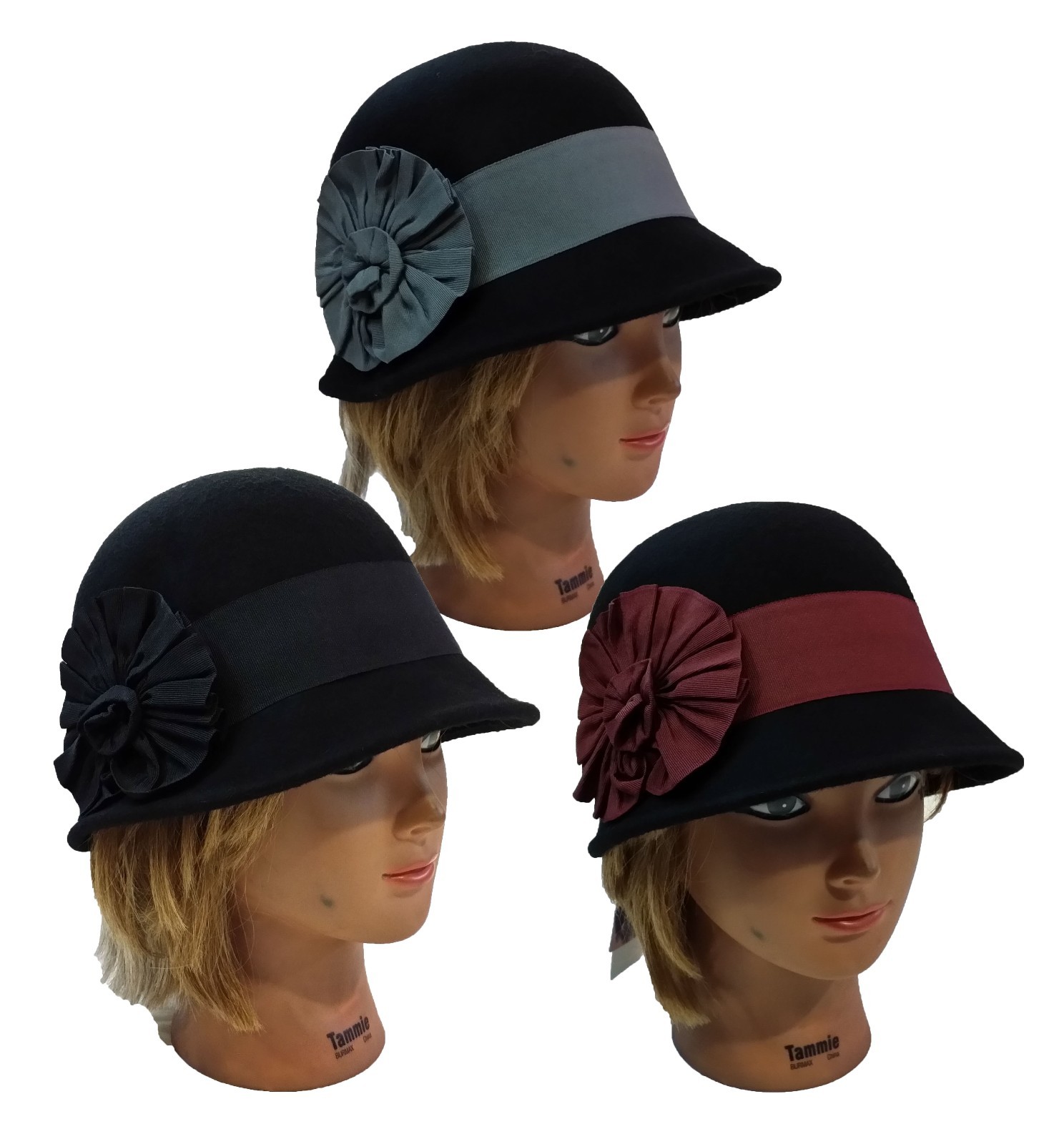 100% Wool Ladies Women Elegant Dress Church Wedding Formal Fedora Hat with Band 