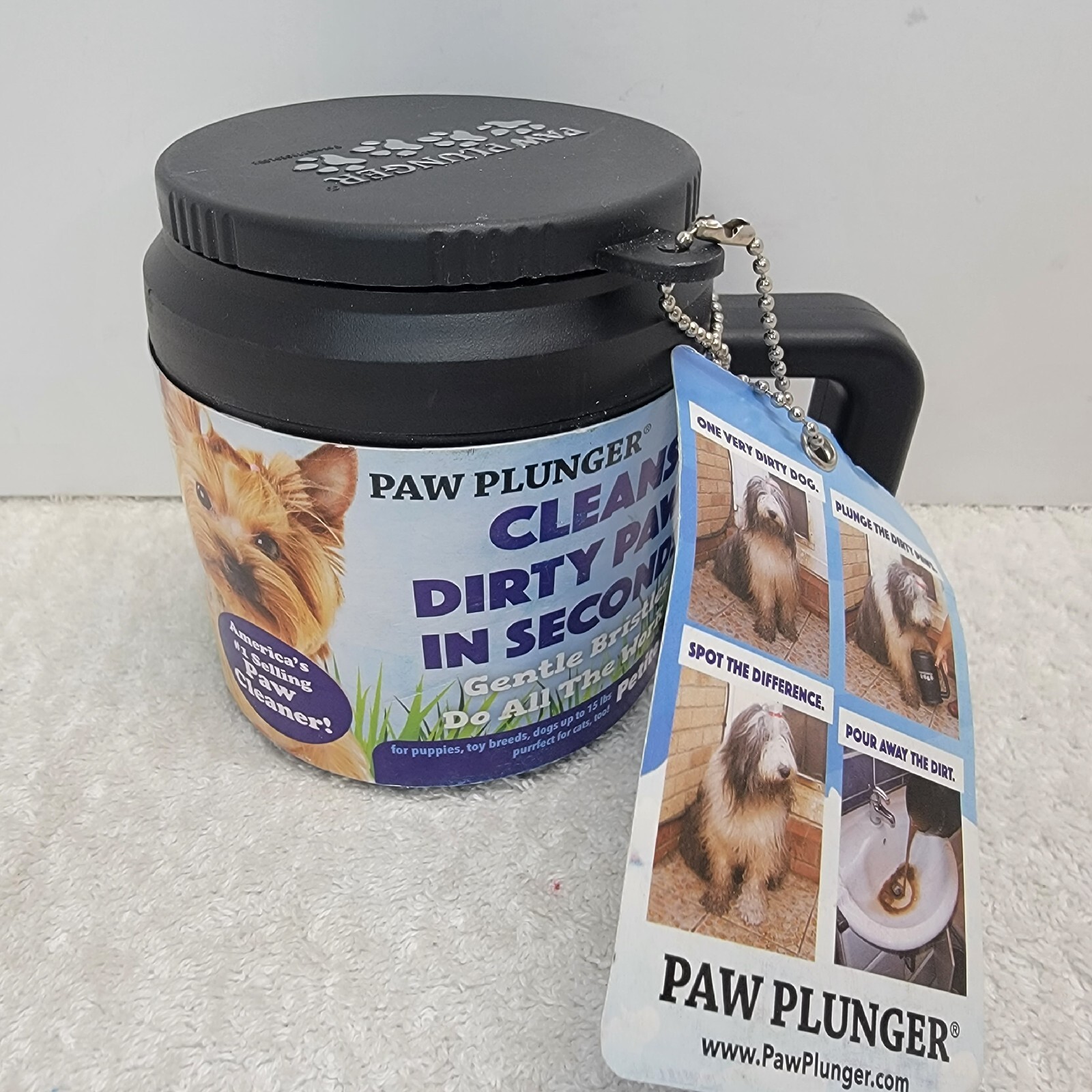 Paw Plunger Petite for Toy Breed Dogs and Cats Paw Cleaner - NEW