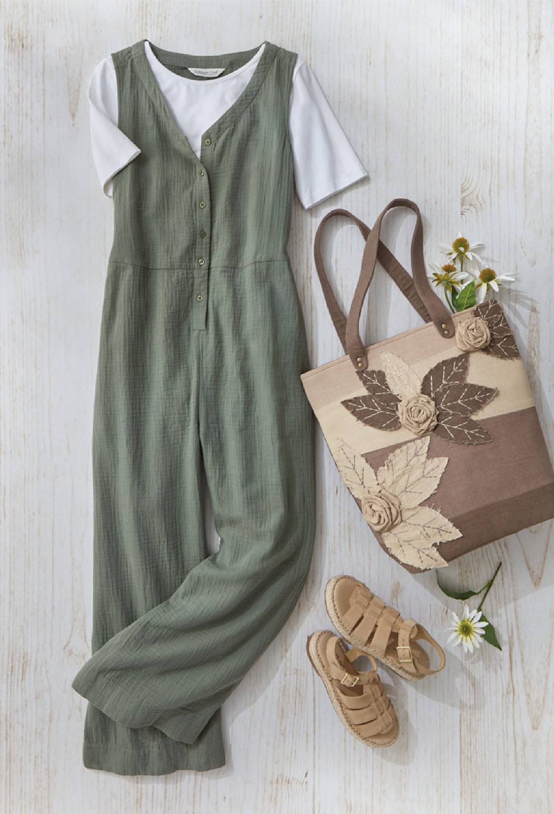 Coldwater Creek Summer Breeze Gauze Jumpsuit 3 Color Available