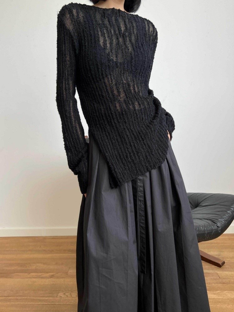 Japanese women's Street style knitted long-sleeved sweater top