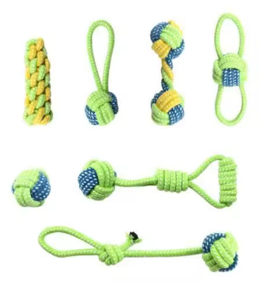 7Pcs Strong Knot Training Pet Dog Chew Toys for Large Small Interactive n Rope
