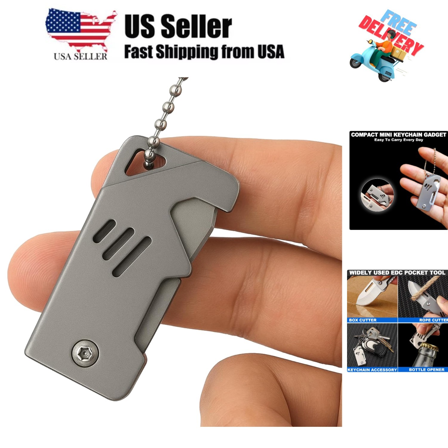 Mini Keychain EDC with Bottle Opener for Men, Portable Cool Gadgets for Every...