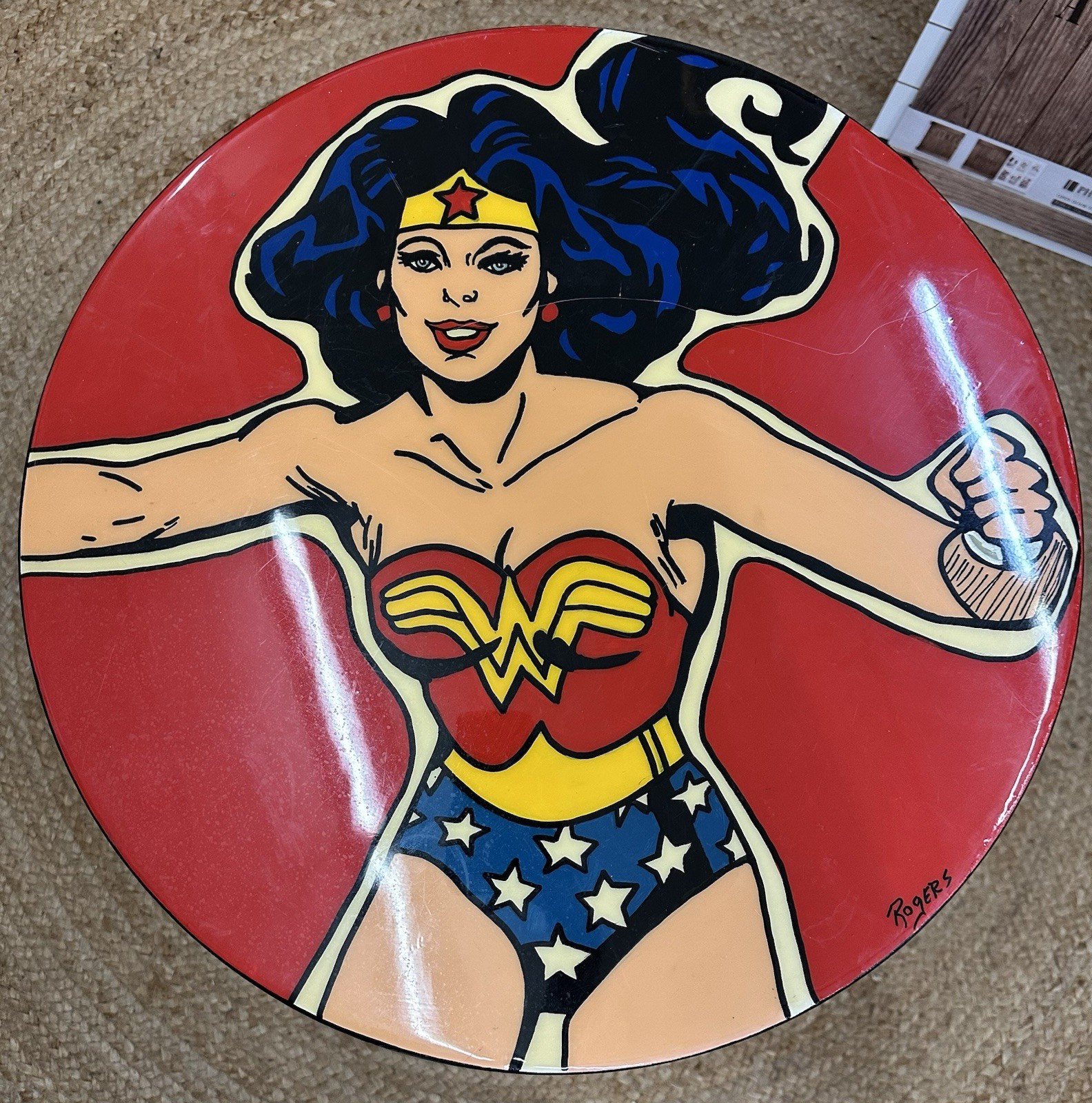 Wonder Woman Table With Removable Legs. Table Or Wall Art. ONE Of A KIND