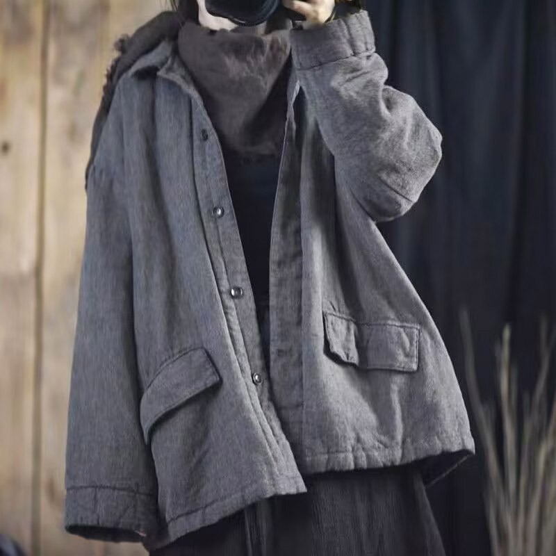 Chinese Style Womens Thick Warm Quilted Cotton Coat Jacket Loose Casual Outwear