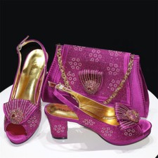 Shoes and Bag High Heels 6.5 CM Italian Design Luxury Rhinestone Matching Women