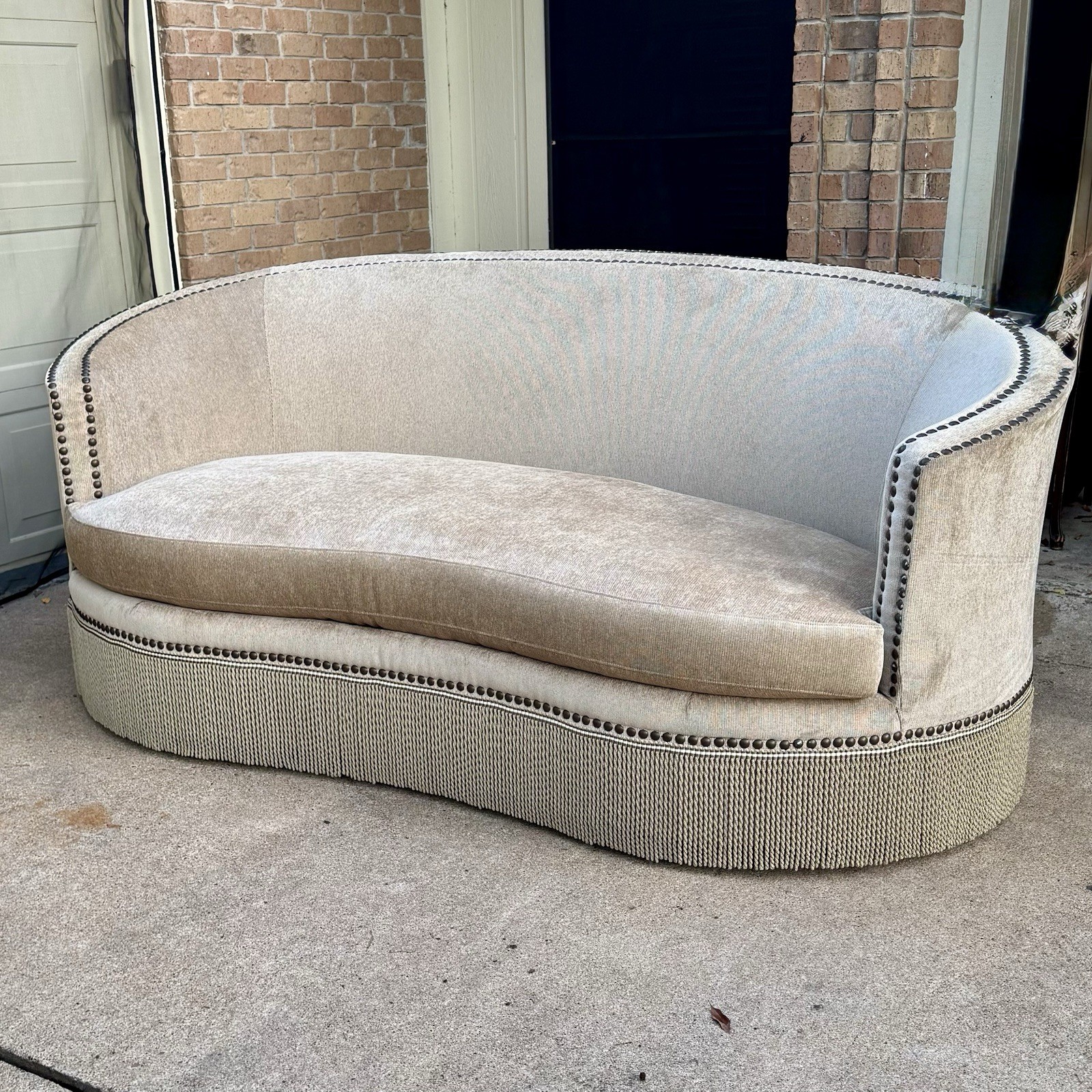 Rachlin Classics Curved Back Upholstered Sofa