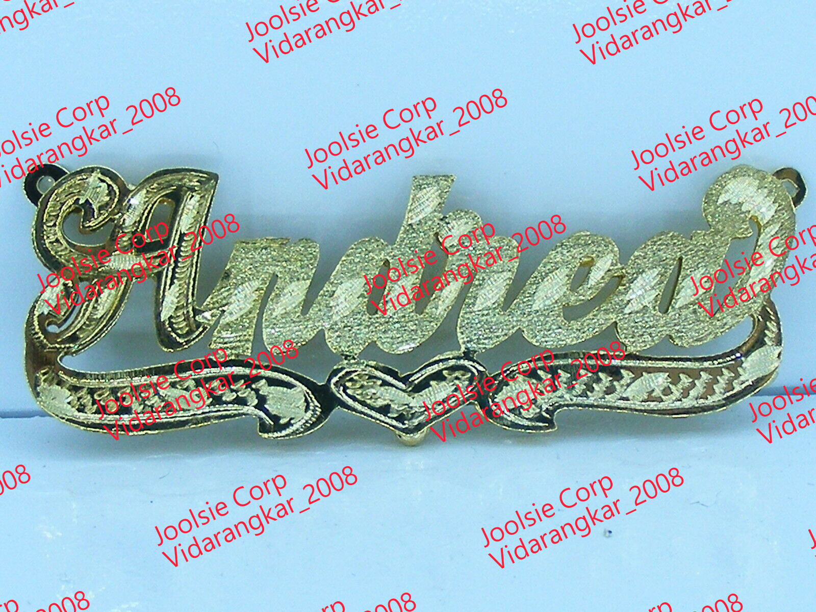 PERSONALIZED  14K GP 3D DOUBLE PLATED SCRIPT NAME PLATE NECKLACE GIFT Any Name 