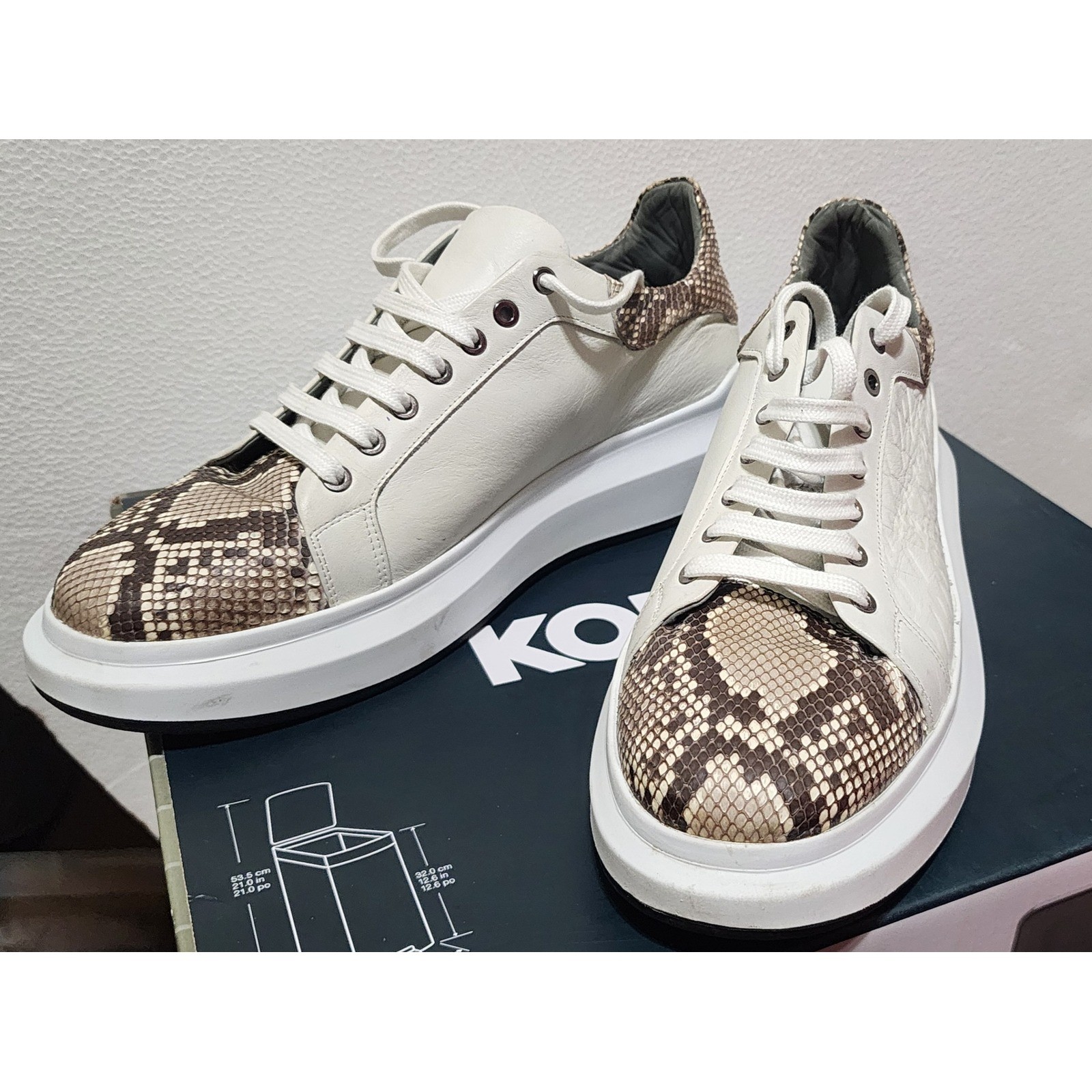 Franco Cuadra Python Leather Platform Sneakers Designer Statement Shoes SZ 27MX