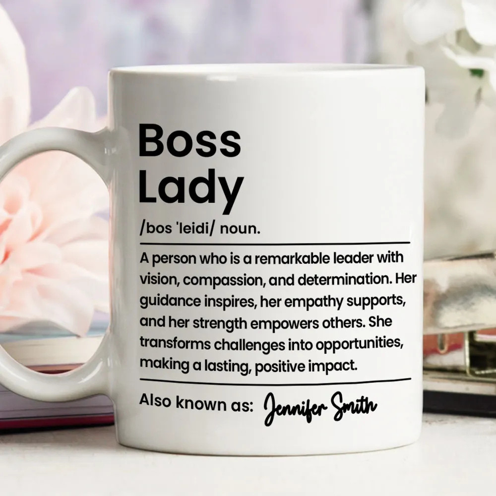 Personalized Boss Lady Definition Remarkable Leader Funny Gift For Lady Boss Mug