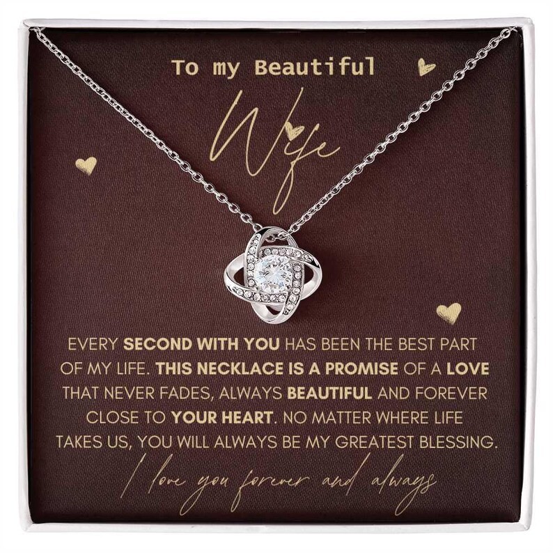 To My Wife Necklace Gift, Wife Birthday Gift From Husband, Anniversary Gift