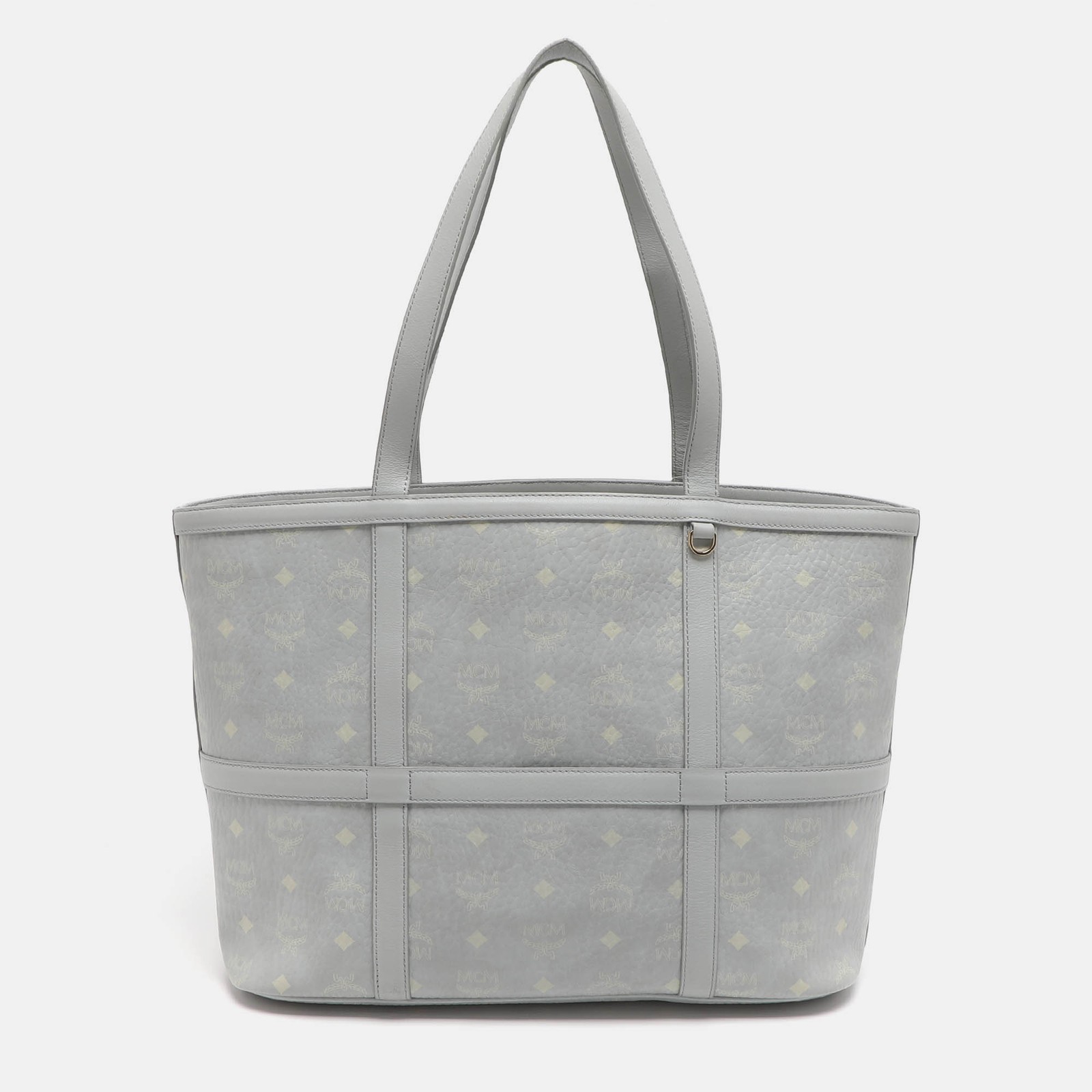 MCM Delmy Medium Grey Visetos Coated Canvas Shopper Tote