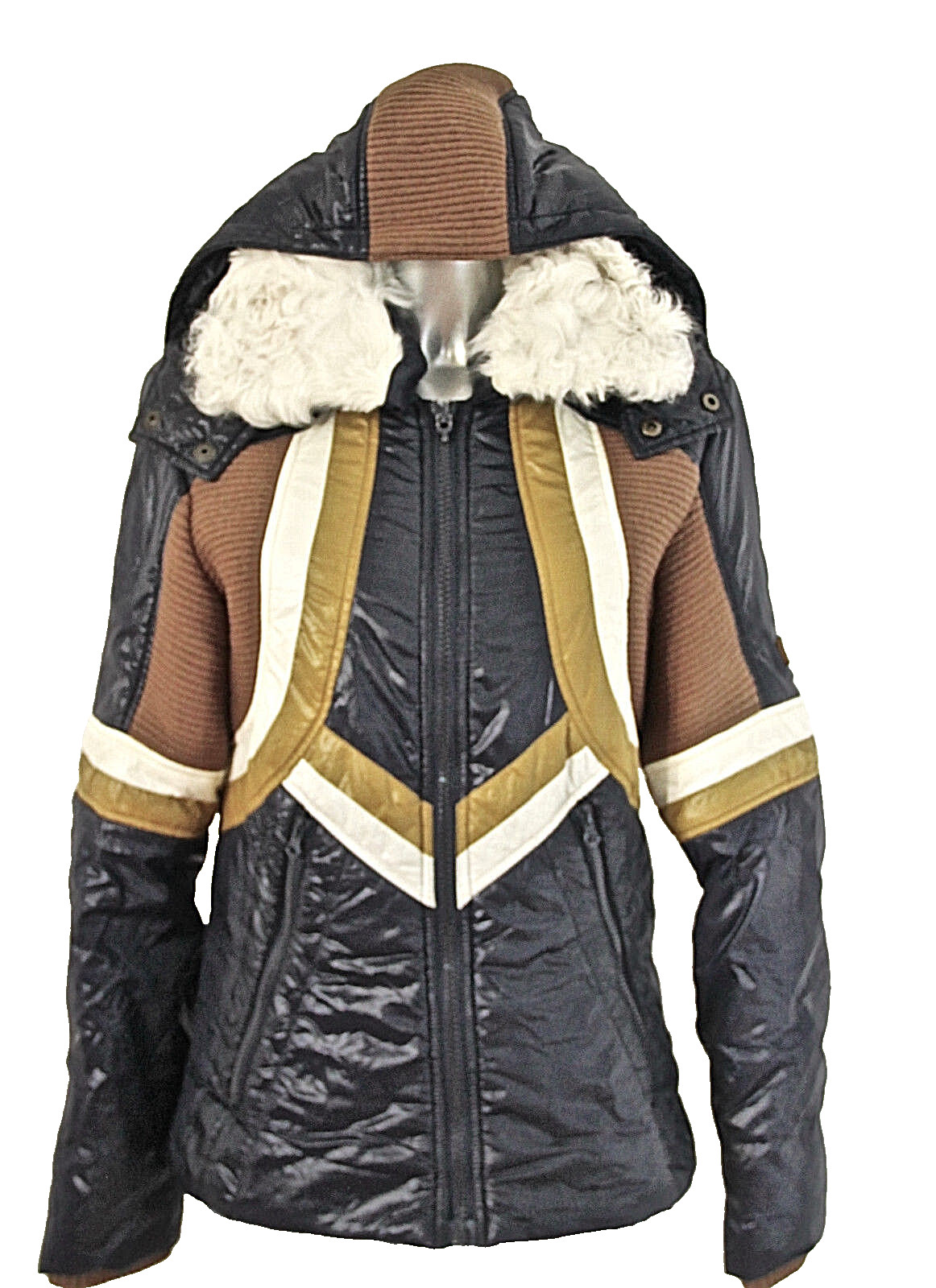 Roberto cavalli Luxurious Jacket down Collar Hide Lainée Detachable T 42 Fr i46