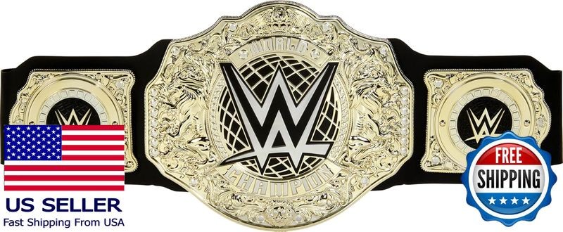 Wrestling Champion Belt Costume Accessory, Adjustable 3ft Leather-Like Play Toy