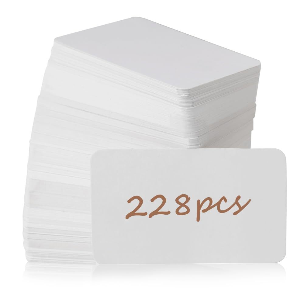 228 Pack 3.5x2 Inch Blank Business Cards Thank You Note Cards Message Gift Cards