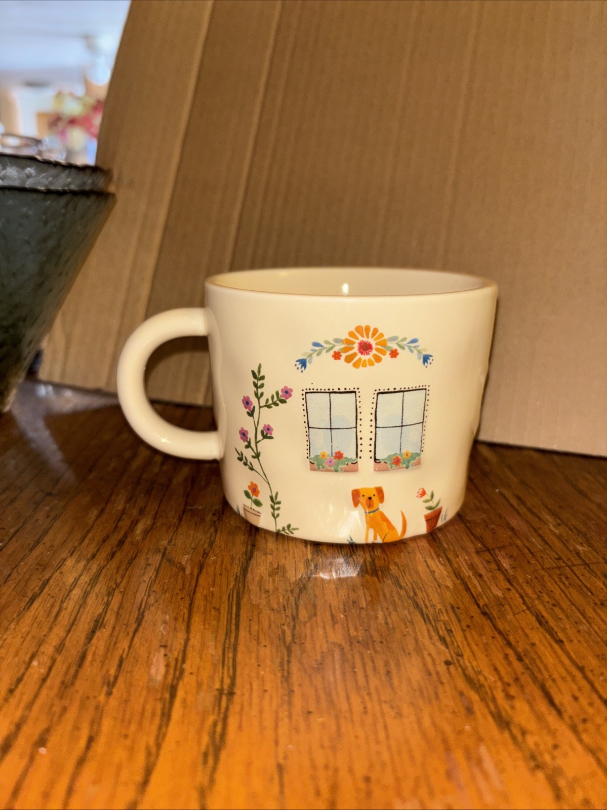 Natural Life Ceramic Folk Cozy Cottage With A Cup Of Cozy Interior Quote