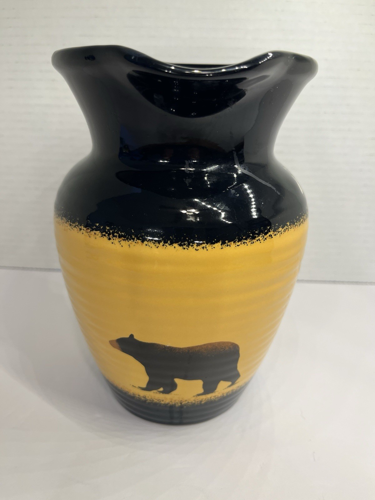 Brushwerks Bear Pitcher Stoneware Big Sky Carver 7" Lodge Cozy Home Decor