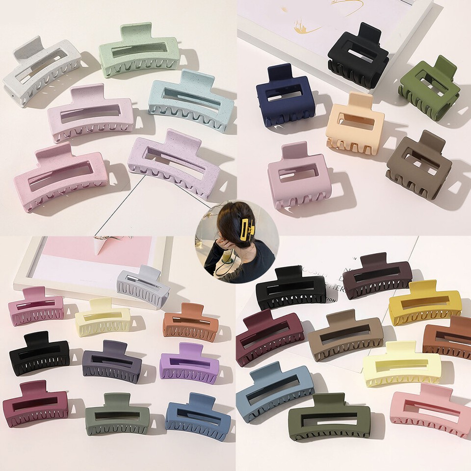 Ladies Large Matte Hair Claw Clips Frosted Geometric Hairpins Women Accessories↕