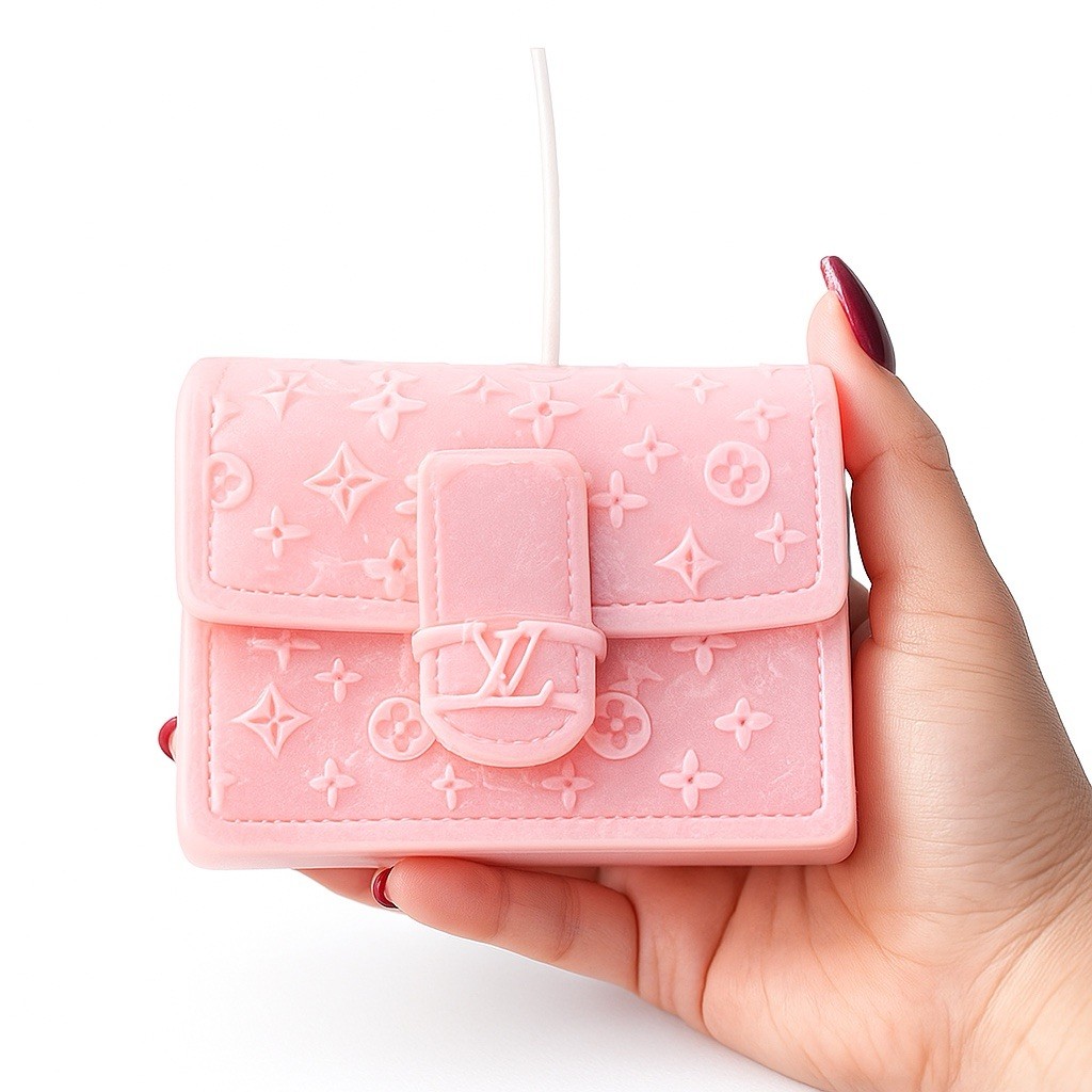 Handmade Pink Designer Purse Candle – Luxury Bag Candle – Unique Gift