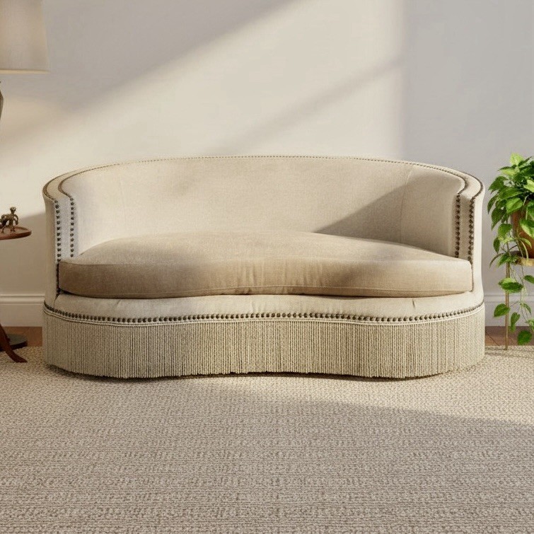 Rachlin Classics Curved Back Upholstered Sofa