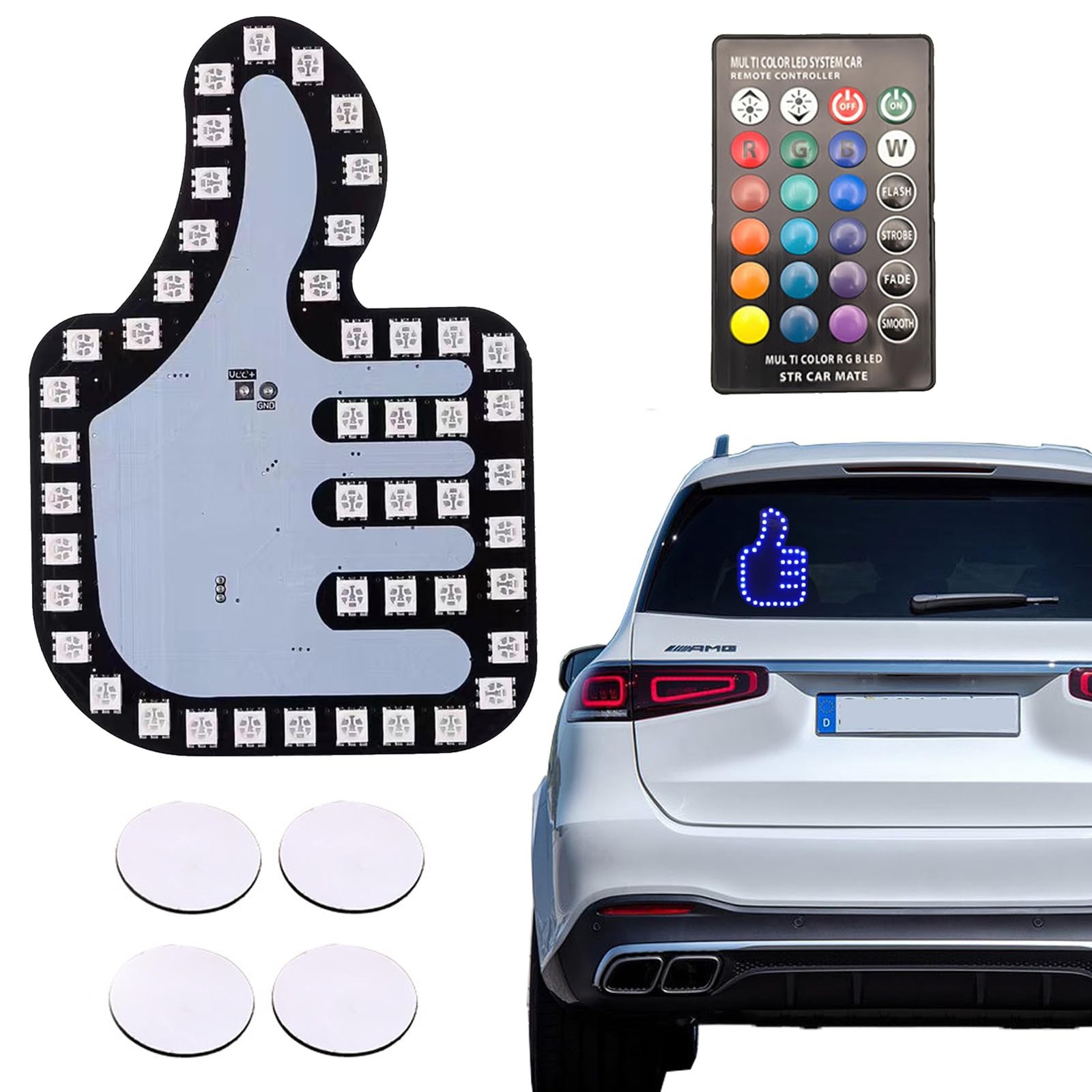 Hand Gesture Light, Car Finger Light, Remote, LED Rear Window Sign, Auto Gadget