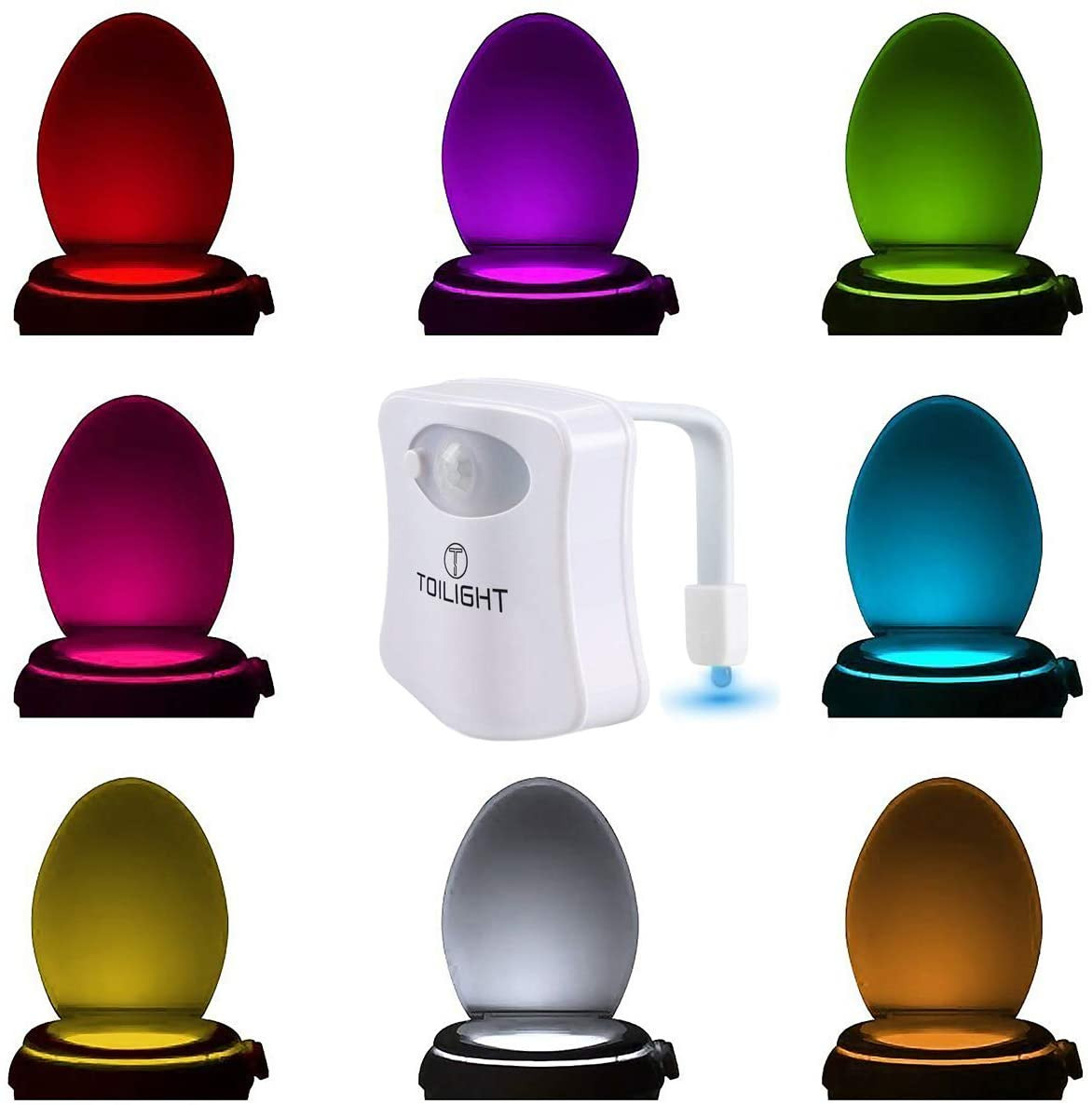 Original Toilet Night Light Tech Gadget. Fun Bathroom Motion Sensor LED Lighting