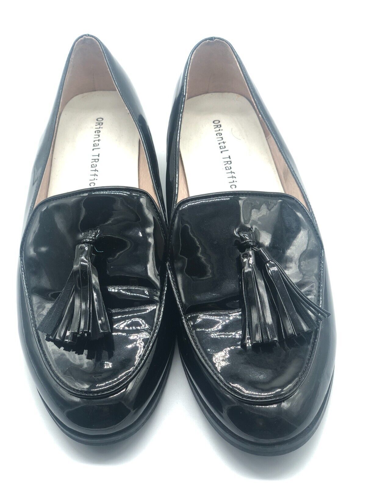Oriental Traffic Womens Dress Shoes Loafers Black Patent Leather U40 US 8.5-9
