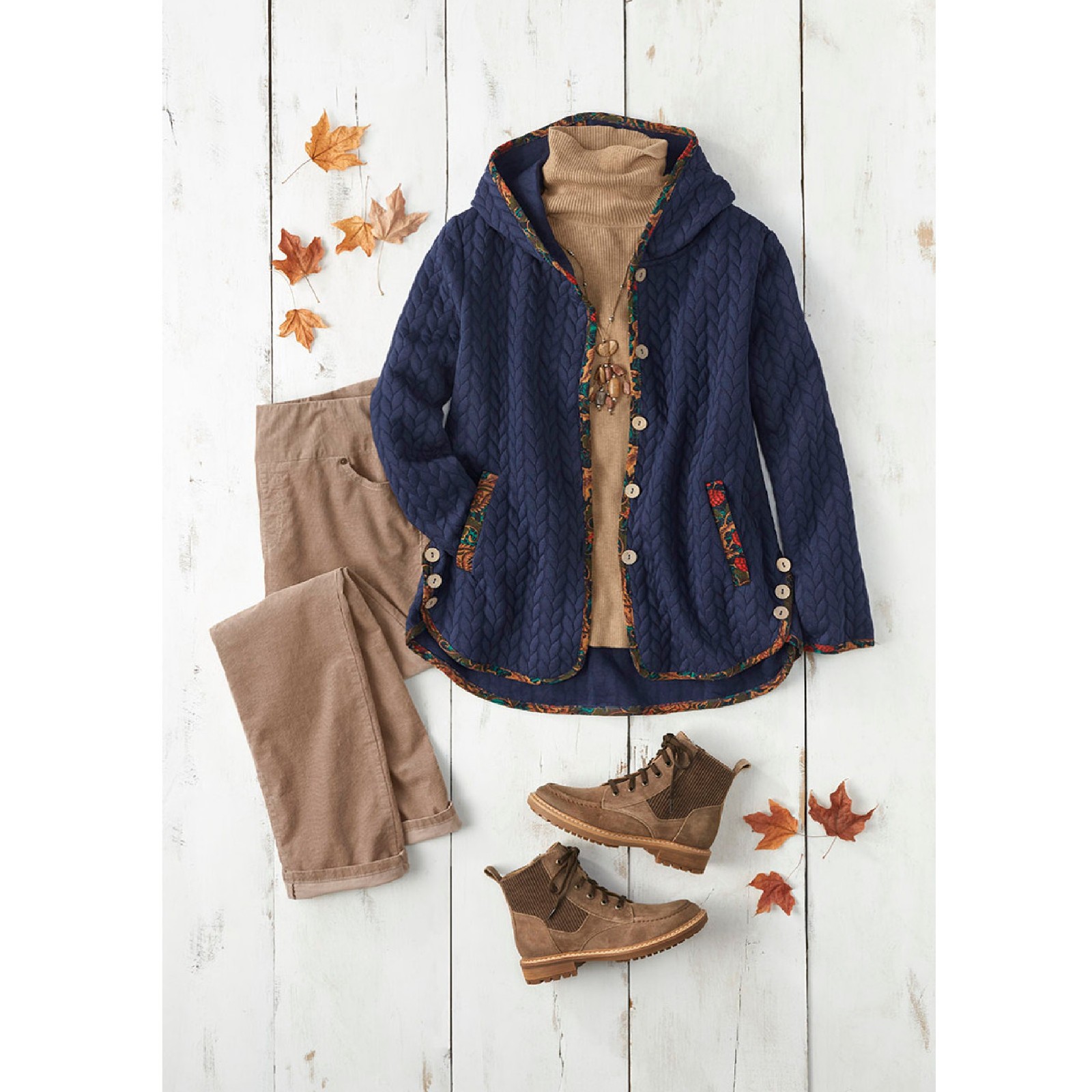 Coldwater Creek Artful Twist Jacket color Midnight Navy Multi