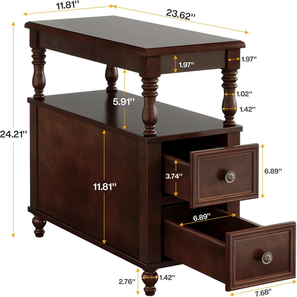Luxury Brown Wooden Nightstand