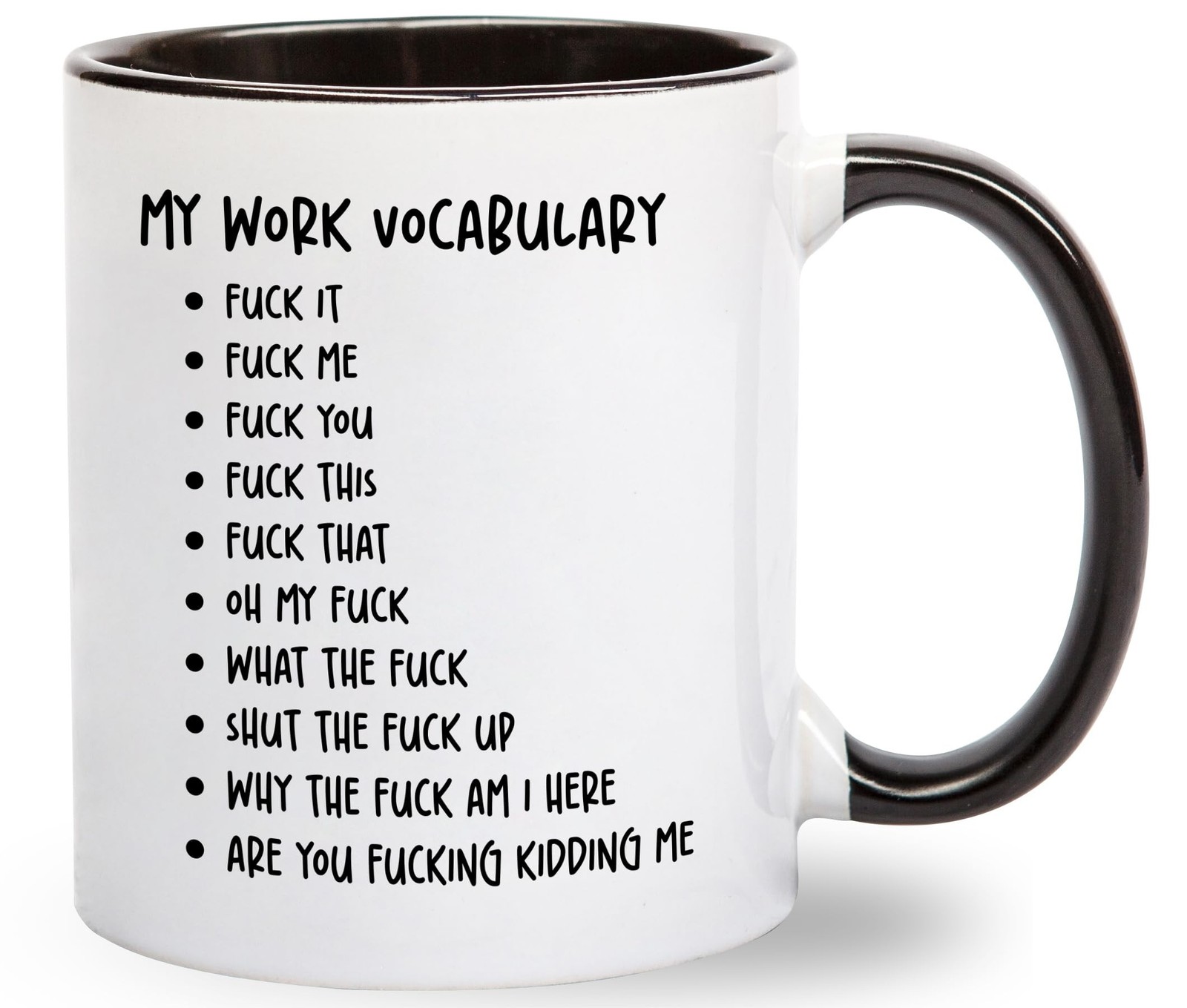 My Work Vocabulary Coffee Mug - Funny Coworker Birthday Gift Idea for Him or ...