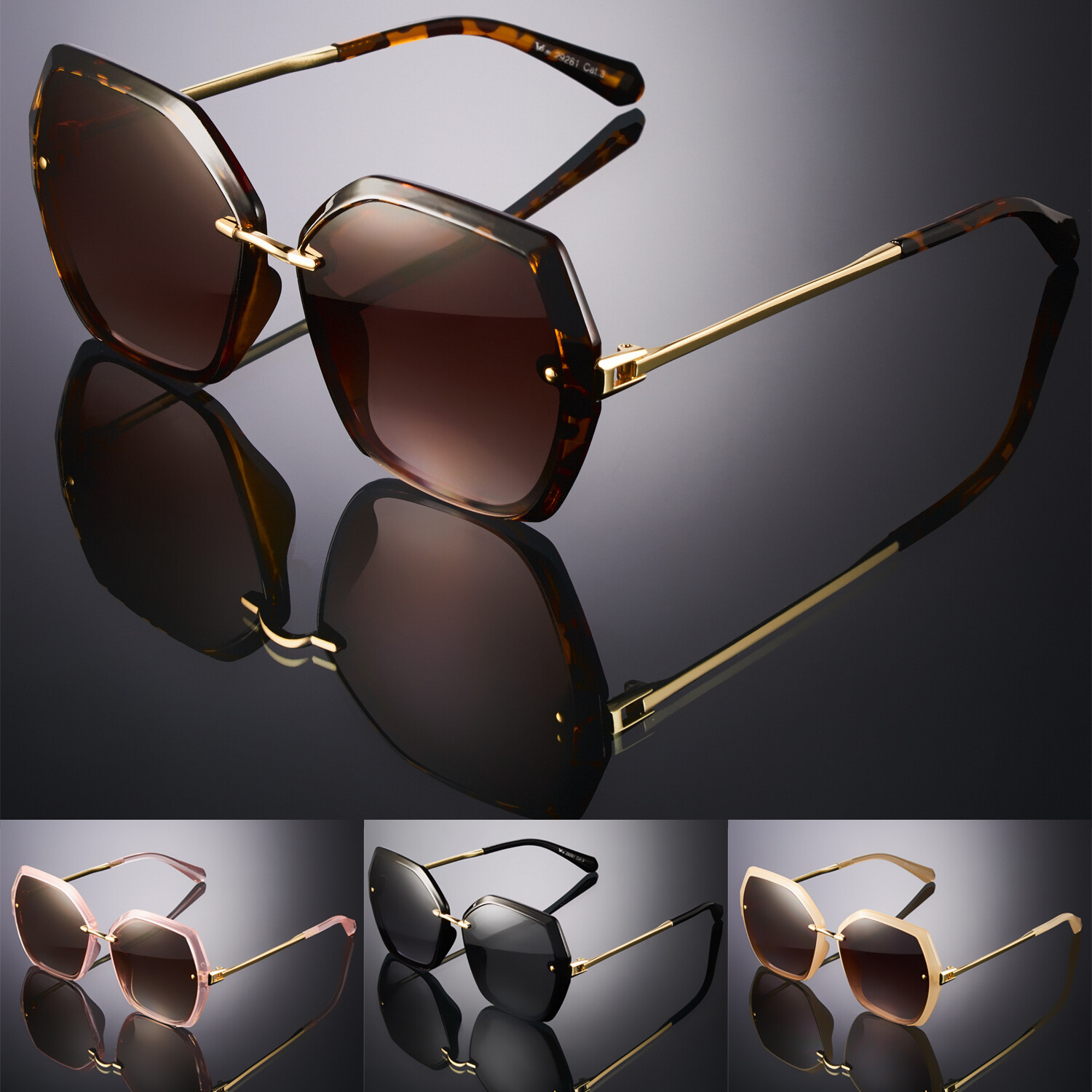 Oversized Geometric Hexagon Women's Sunglasses Cool Trendy Square Fashion Shades