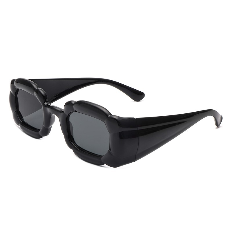 Square Geometric Sunglasses Thick Frame Irregular Retro Trendy Fashion UV Shades