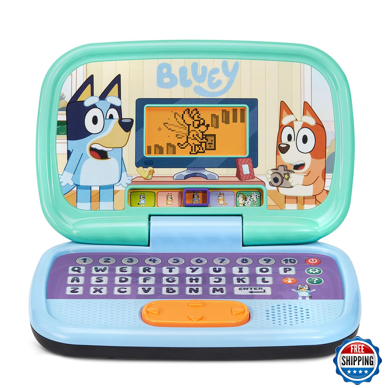VTech Bluey Game Time Laptop for Kids, Interactive Learning, Ages 3+