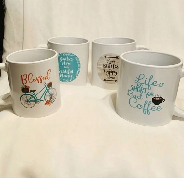 Various~Blessed Love Builds A Happy Home Ceramic Mugs Quote Inspirational Mugs