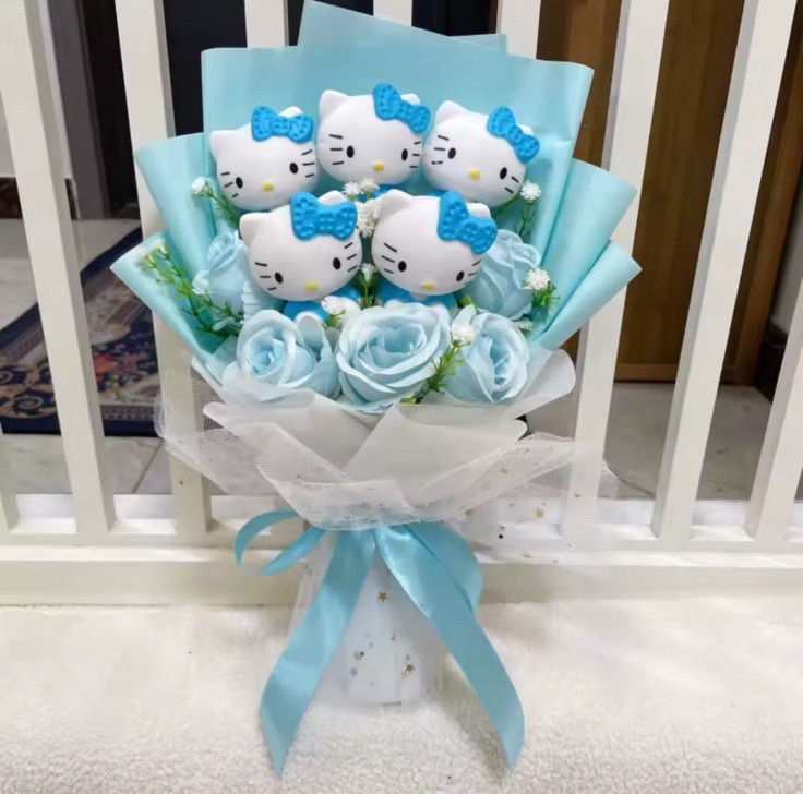 Cartoon Hello Kitty With Artificial Flower Creative Bouquet  Valentine Birthday