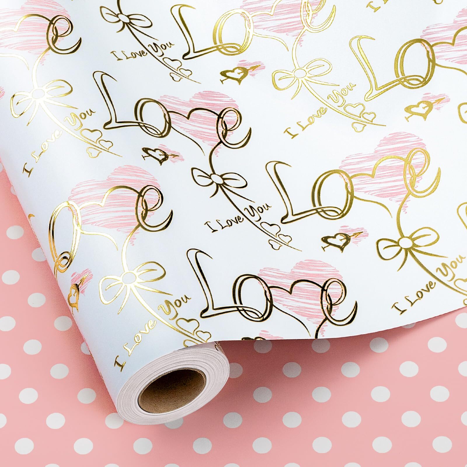 Reversible Wedding Wrapping Paper Heart Themed Gift Wrapping Paper Creative L...
