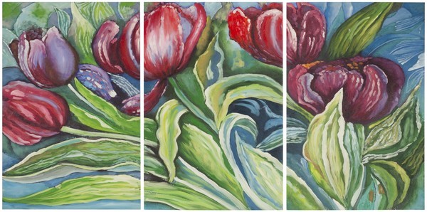 Safavieh NOUVEAU TULIPS Triptych Wall Art, Reduced Price 2172771684 ART2038A