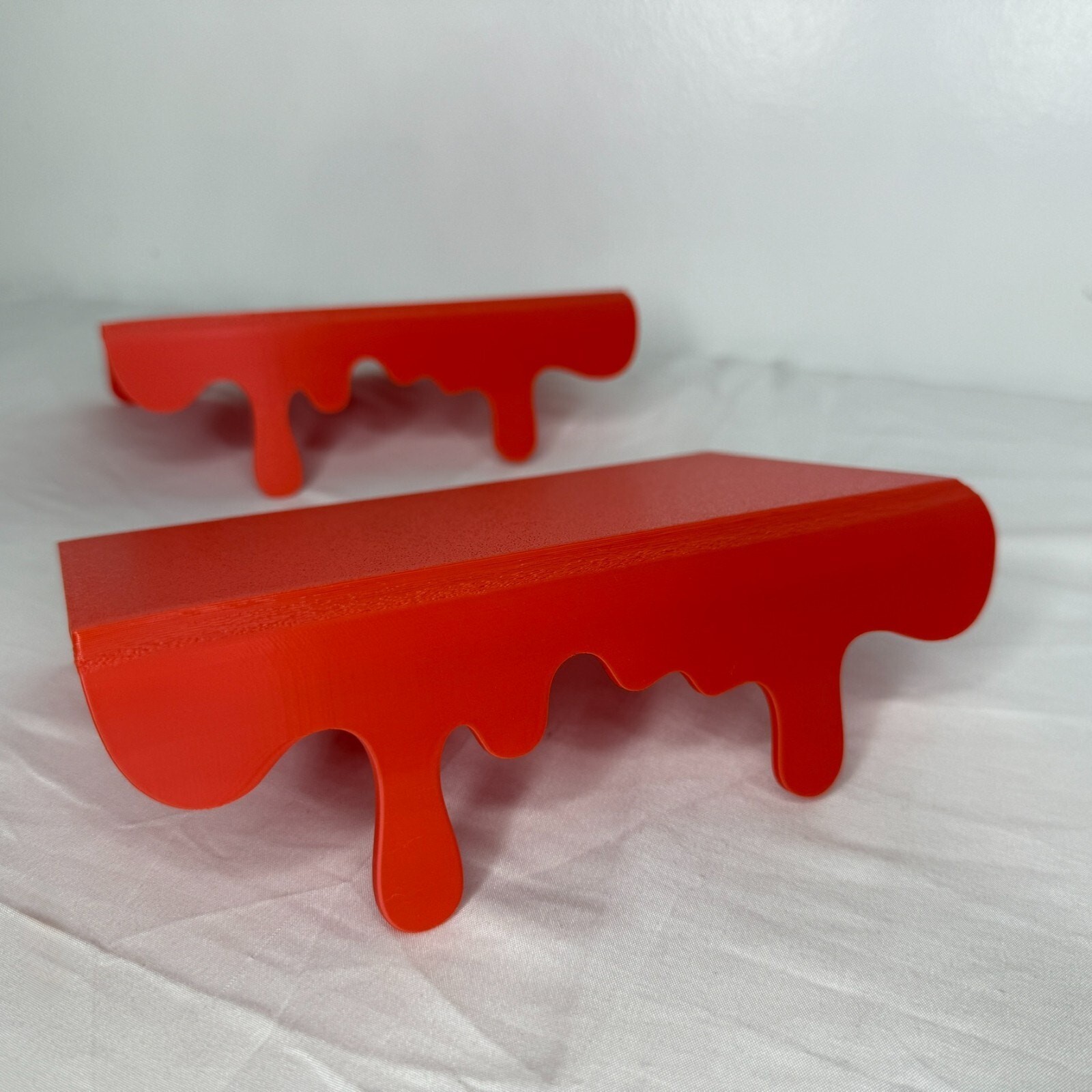 Red Dripping Wall Shelf Set 8" Modern Pop Art Floating Display Storage Halloween