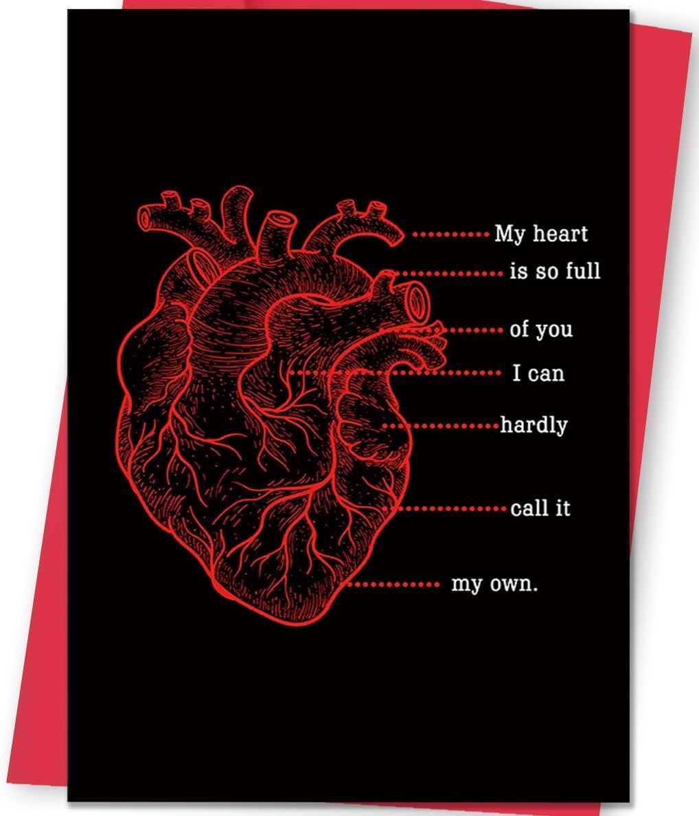 Gothic Valentine's Day Card for Him, Unique Gift for Men