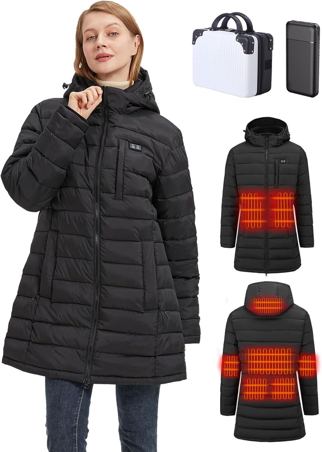 Women's Heated Jacket with Battery Pack - Warm & Stylish Winter Coat