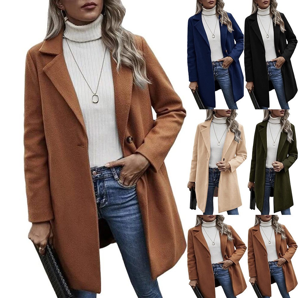 Cashmere Long Overcoat for Women Casual Fashionable Women Winter Outdoor Coat