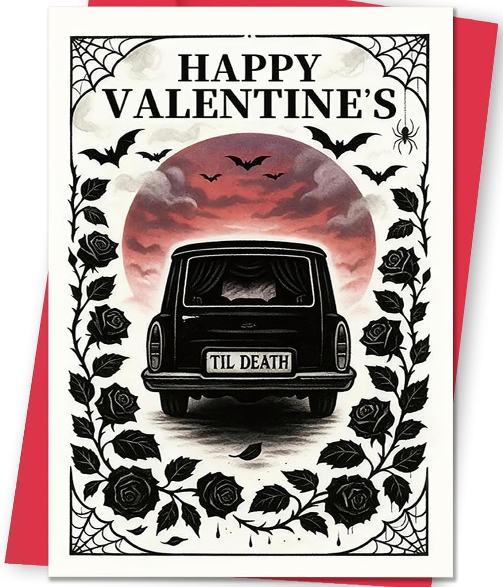 Gothic Valentine's Day Card for Him, Unique Gift for Men