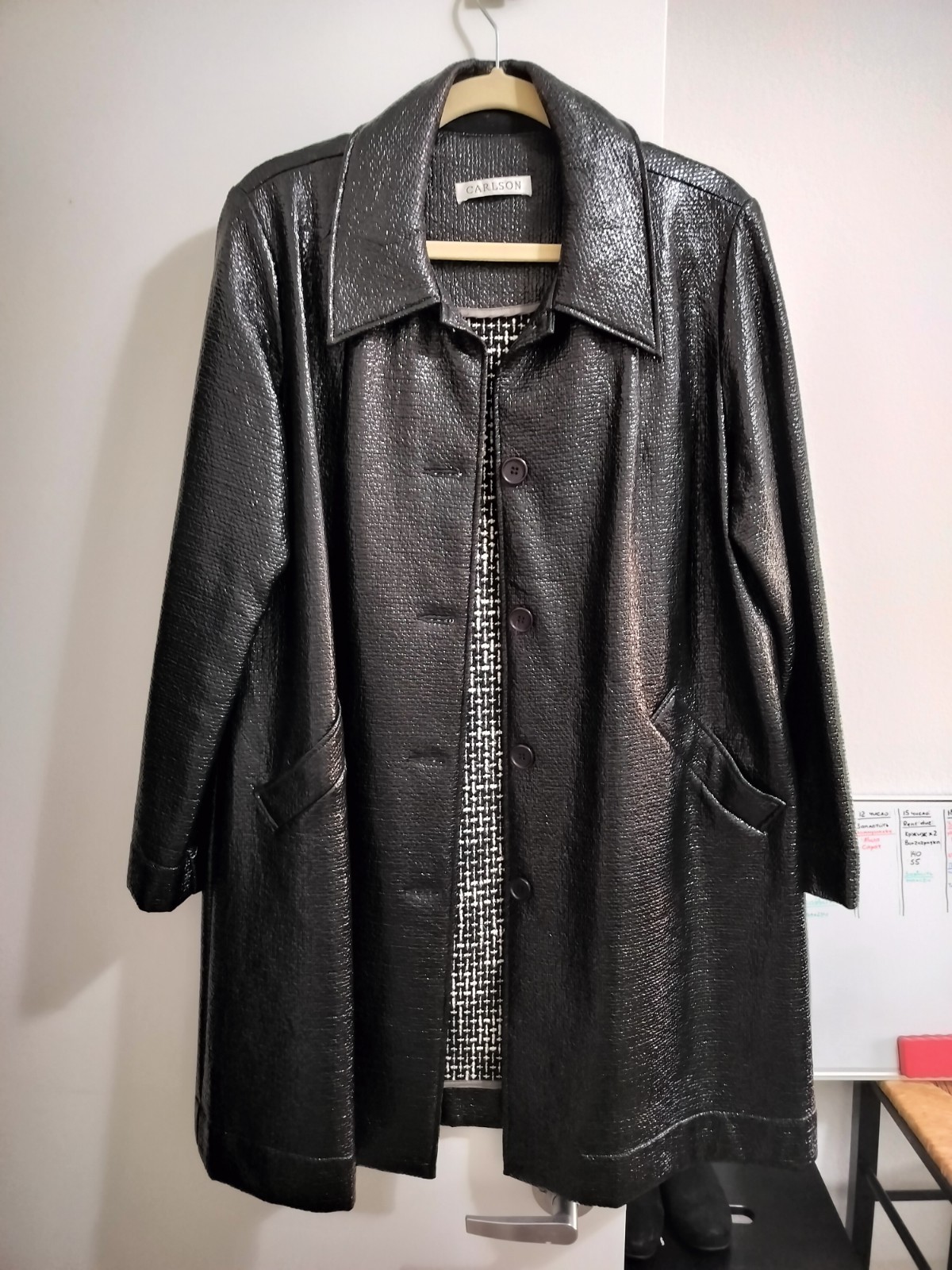 Black Shiny Stylish Coat Size M